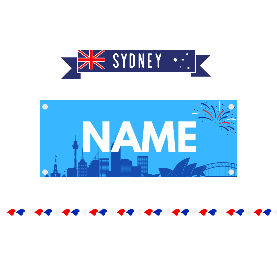 Sydney Yell My Name Bib KIt- Blue Red White Flag