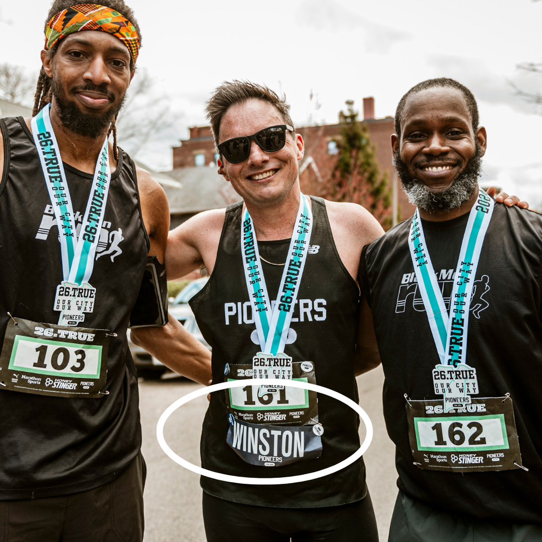 Pioneers Run Crew Collaboration Yell my name race bib topper kit!