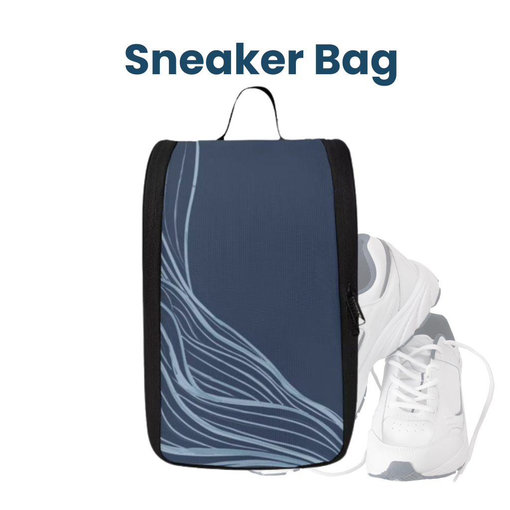 Travel Shoe Bag- Blue Terrain