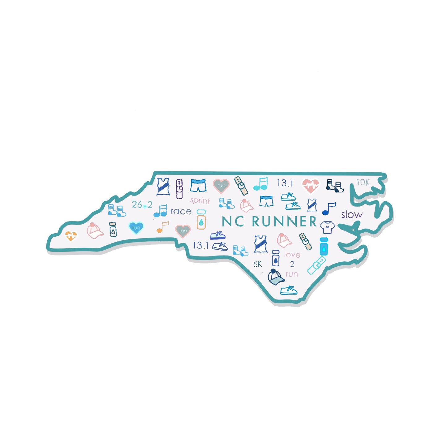North Carolina Runner Sticker