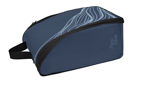 Travel Shoe Bag- Blue Terrain — Fits Up to Size 13 Sneakers | 13" x 7" x 6"