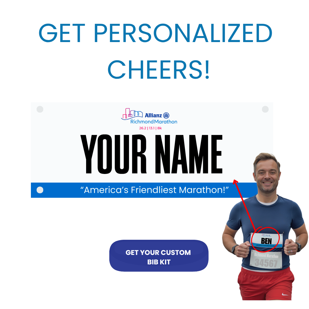 Richmond Marathon Collaboration Yell my name race bib topper kit!