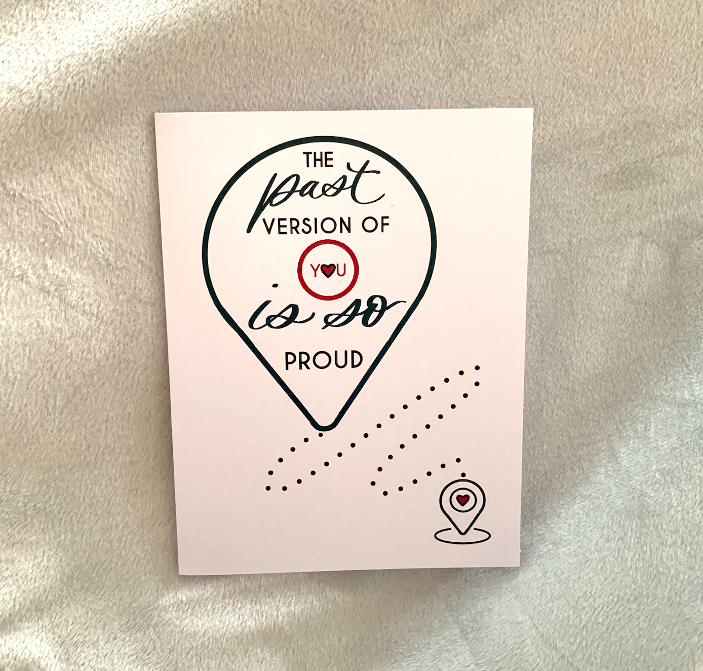 The past version of you is so proud card, self improvement card, motivation card