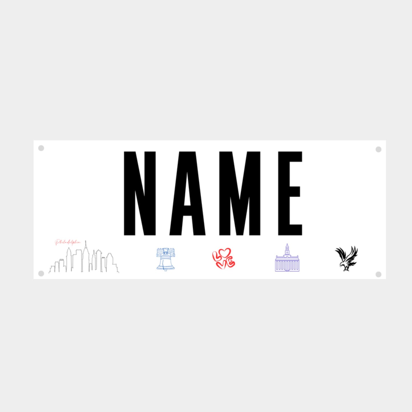 Philly Name Bib Kit-Marathon Name Bib- Custom- Philadelphia Marathon