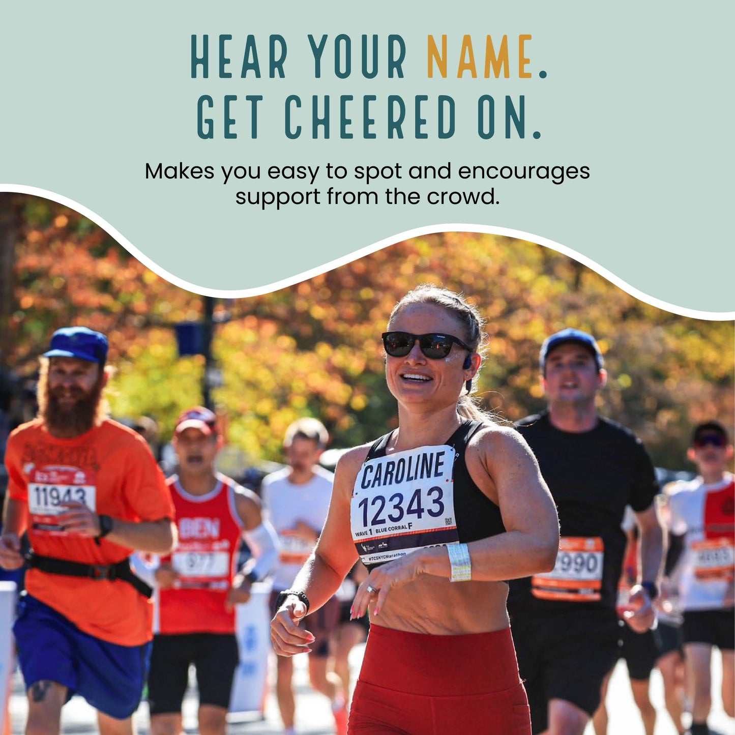 Pack of 2 - Yell my name race bib kit! Personalized race name bibs.