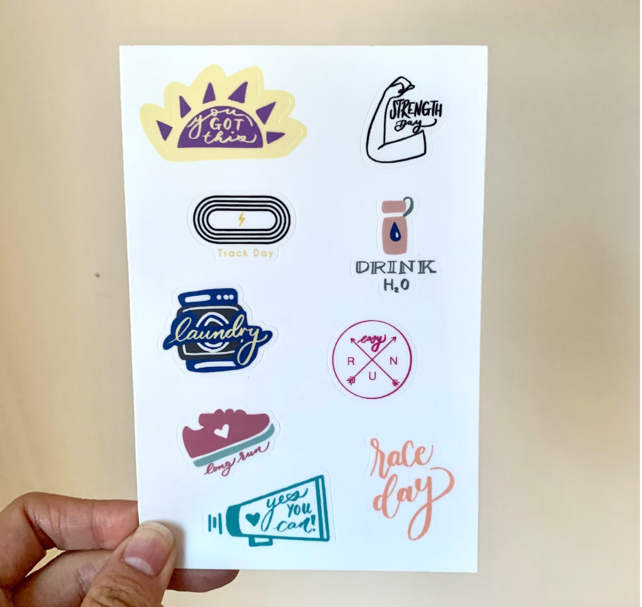 Runner Planner Sticker Sheets, Training log sticker sheet, Run log stickers