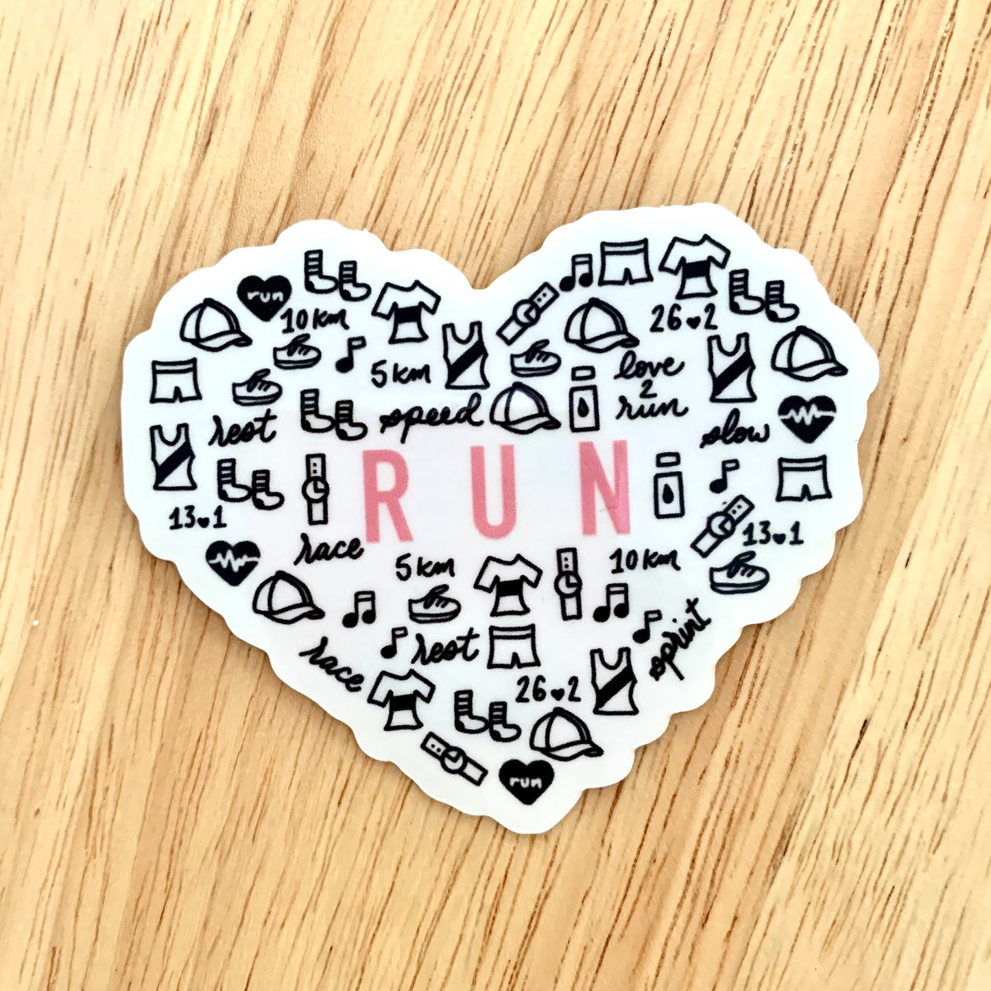 All the things I love about running sticker, Run sticker with running icons
