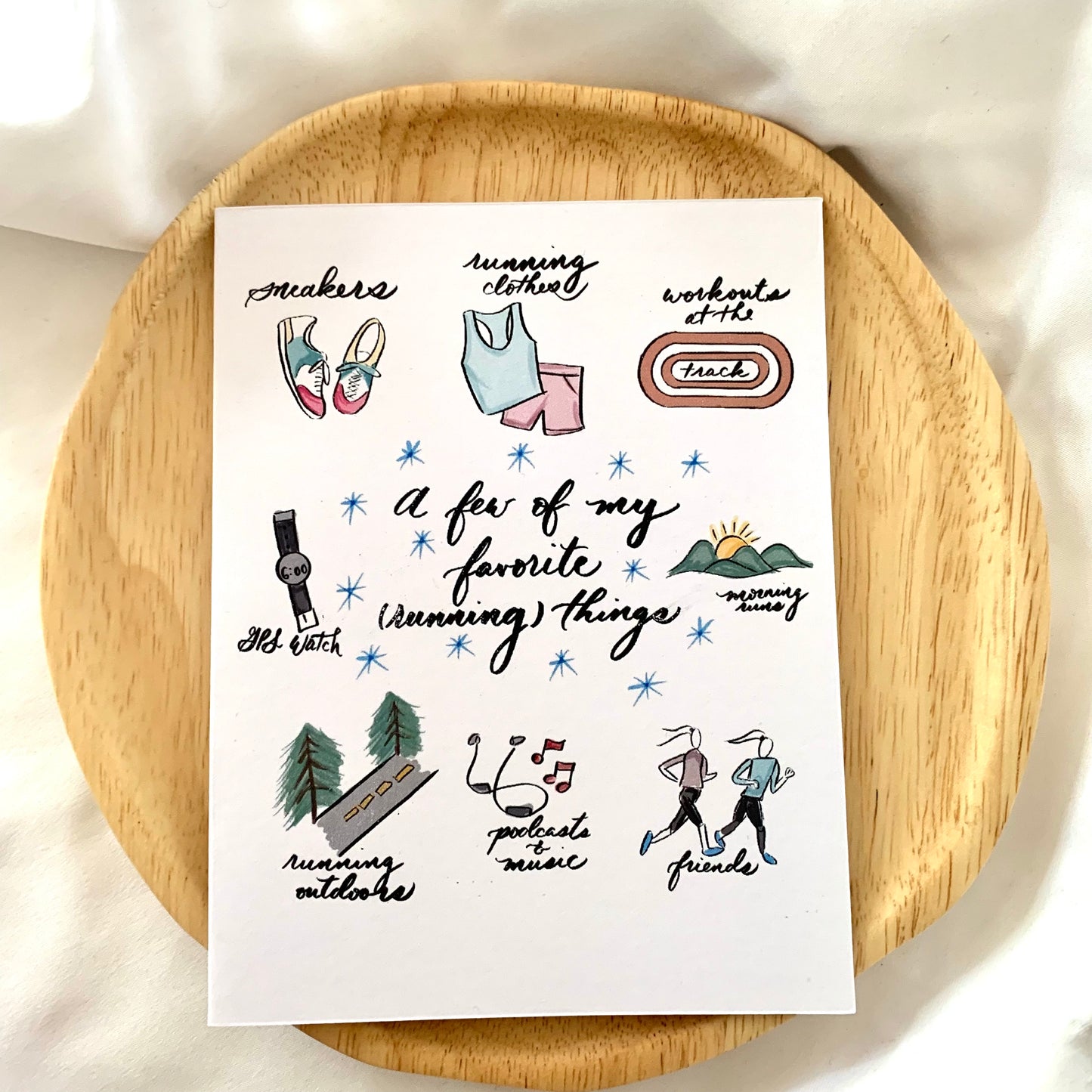 A few of my favorite running things card for runner, favorite running things, runner friends card, Christmas runner card