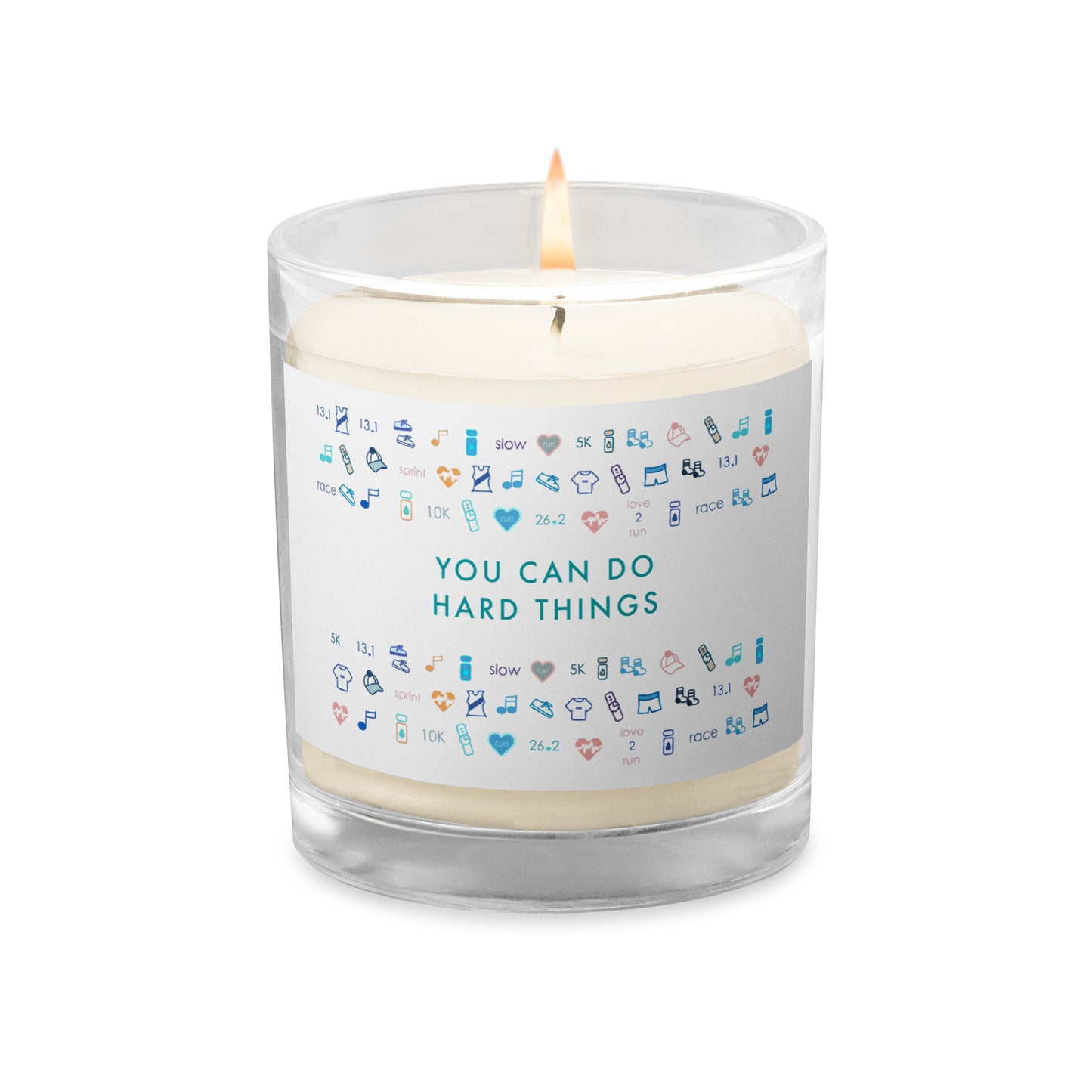 Runner candle, gift for runner, you can do hard things, runner wax candle, glass jar candle, xmas gift for runner