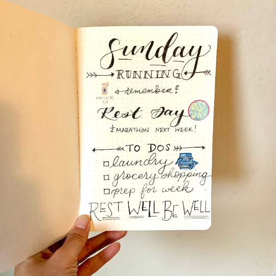 Run Outside runner bullet journal, running journal, running notebook, runner dot journal, training log