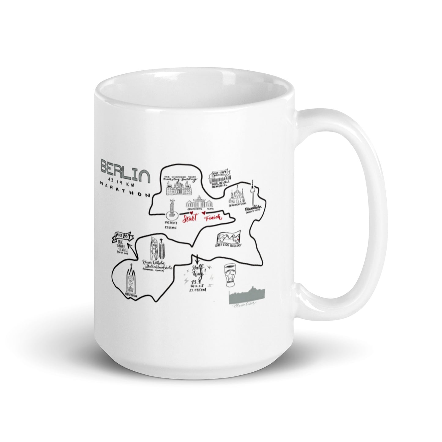 Berlin 26.2 gift, Berlin 26.2 map mug, Berlin 26.2 2022 finisher mug, gift for Berlin 2022, Berlin 26.2 mug