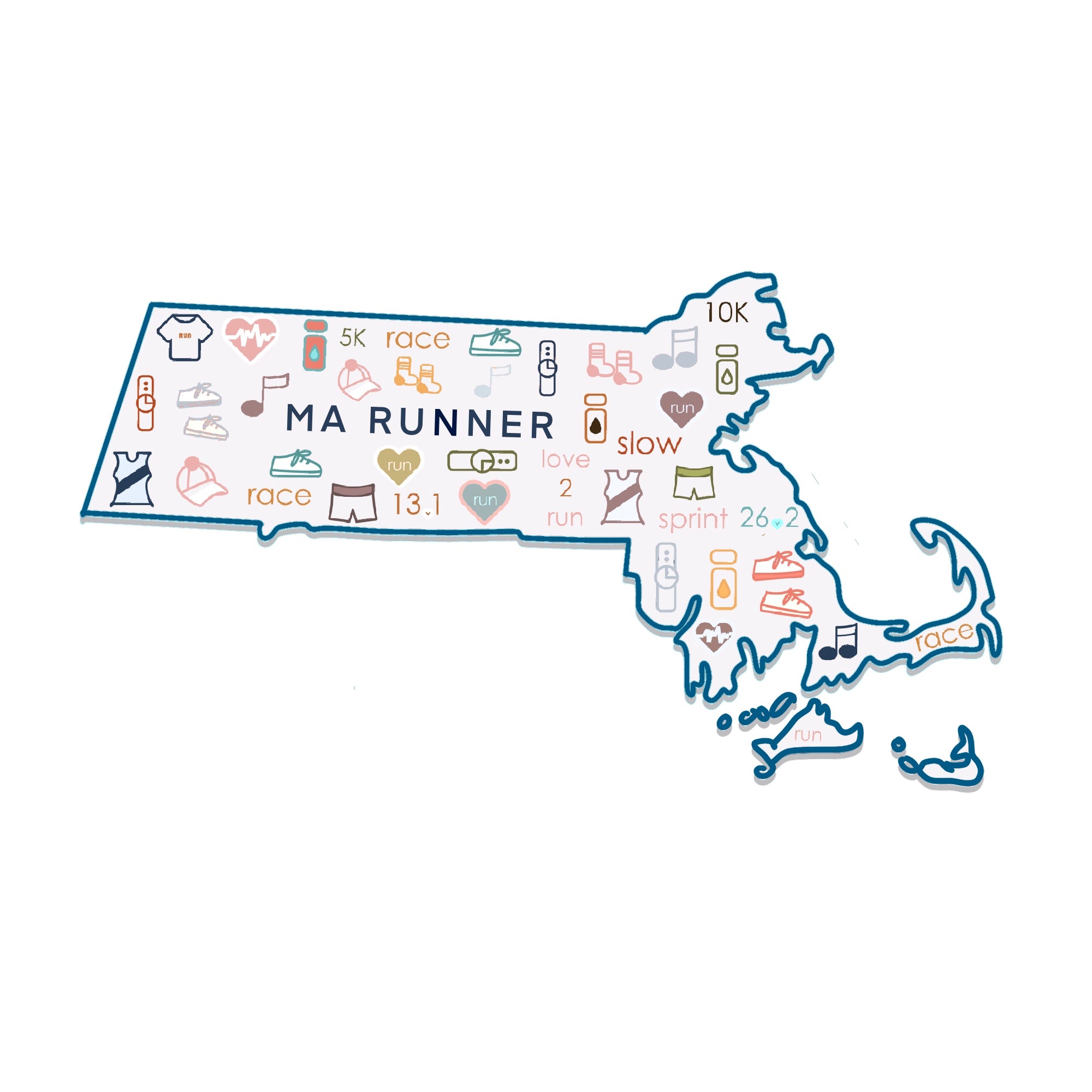 Massachusetts Runner Sticker