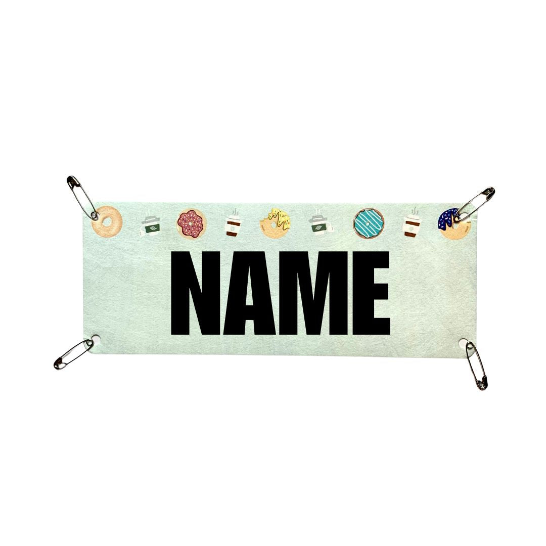 Donut Yell my name marathon bib topper kit! Race Name Tag Kit, Marathon Name bib, NYC Marathon Name Bib