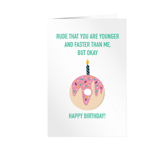 Donut Happy Birthday runner card, Snarky Birthday card for runner