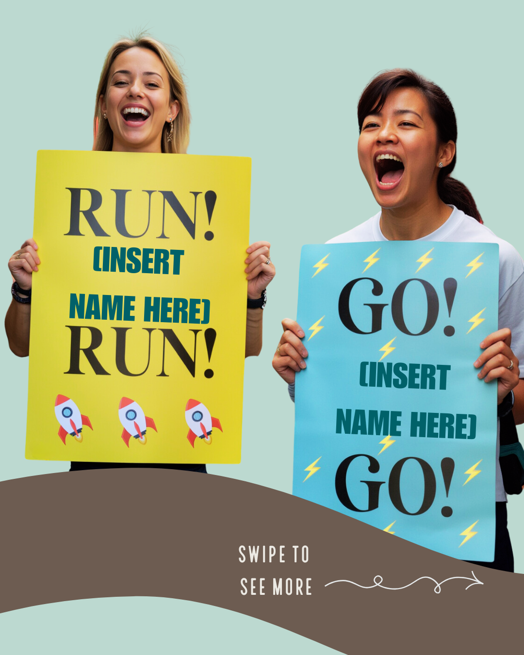 Race Day Poster Kit- Complete "Run! ____ Run!" Poster Kit | Custom Cheer Signs Made Easy! (Copy)