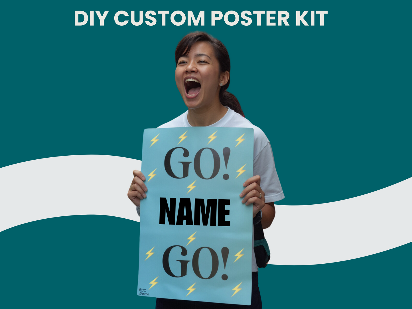 Race Day Poster Kit- Complete "Go! ____ Go!" Poster Kit | Custom Cheer Signs Made Easy!