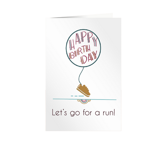 Happy Birthday runner card, birthday run, runner birthday card