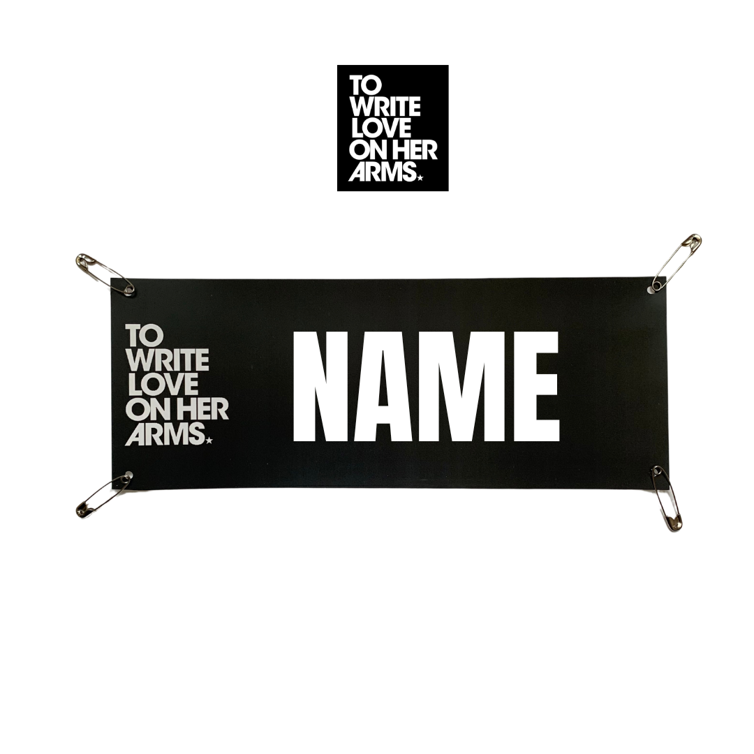 TWLOHA Collaboration Personalized Race Bib- Yell my name race name bib kit