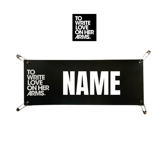 TWLOHA Collaboration Personalized Race Bib- Yell my name race name bib kit