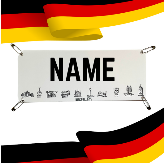 Berlin 26.2 - Yell my name race bib topper kit! Personalized race name bib.