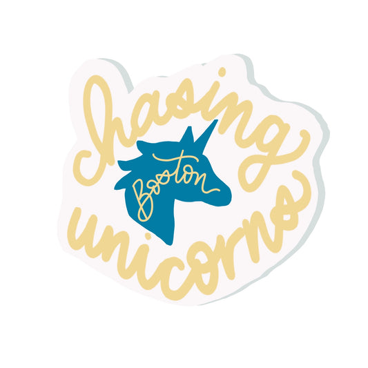 Chasing Boston sticker, Chasing Boston Unicorn sticker