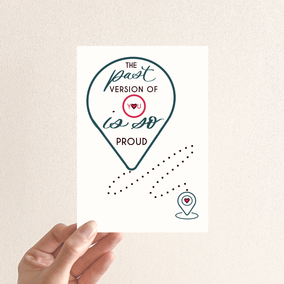 The past version of you is so proud card, self improvement card, motivation card