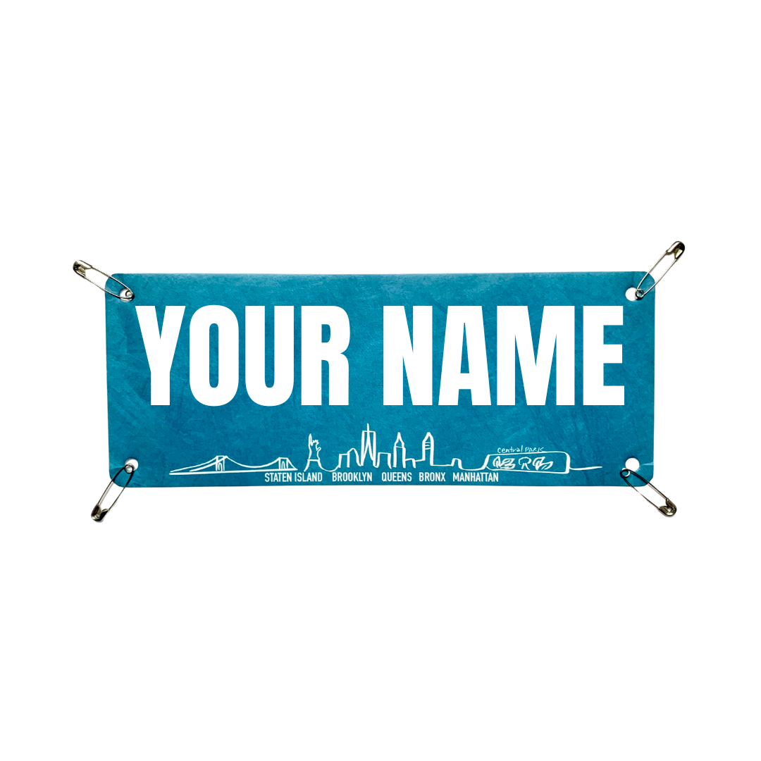 NYC 26.2 - Yell my name race bib topper kit! Personalized marathon bib, marathon name bib