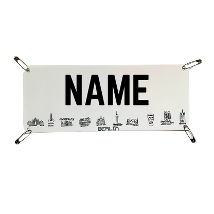 Berlin 26.2 - Yell my name race bib topper kit! Personalized race name bib.
