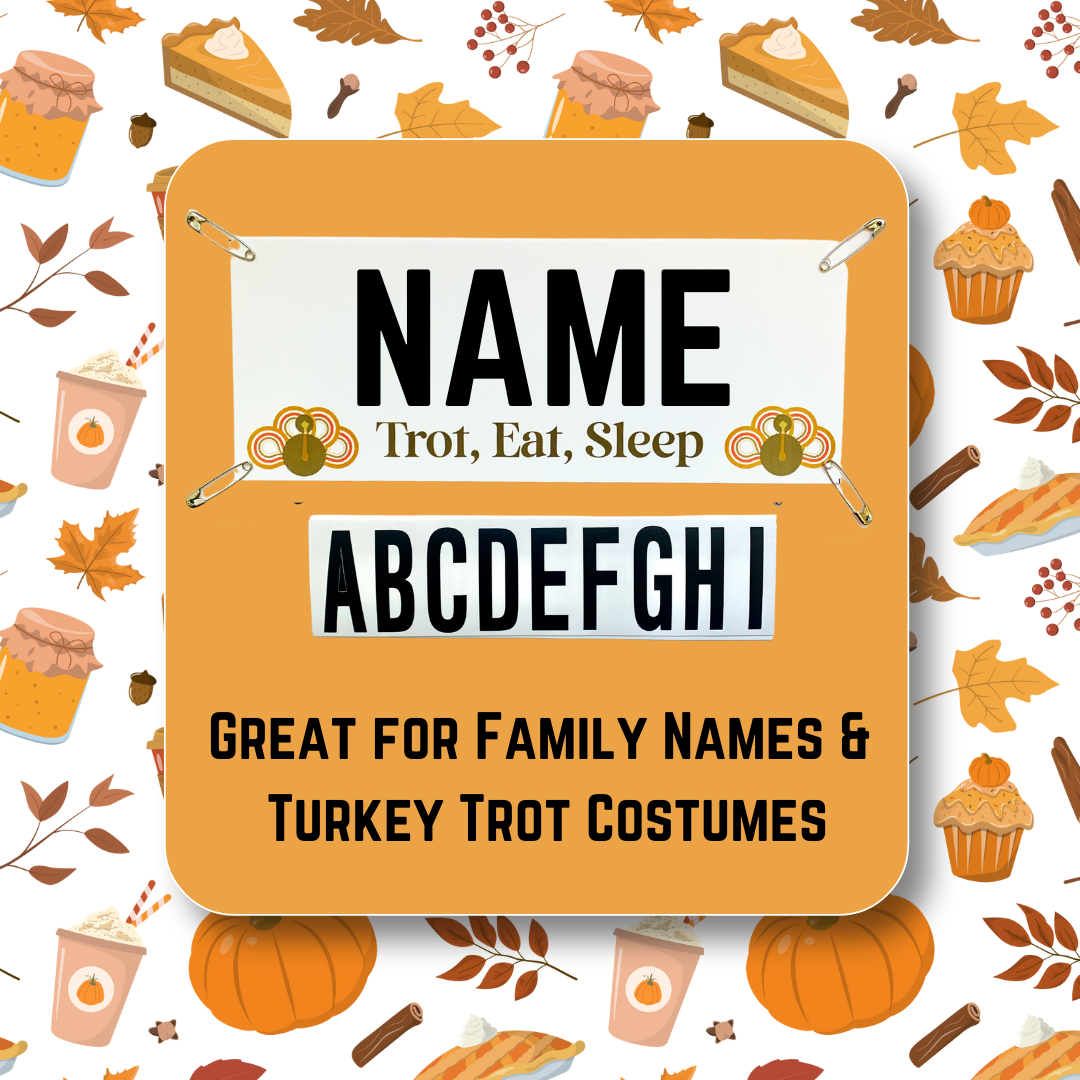 Turkey Trot Custom Name Bib Topper kit! Turkey Trot Costume