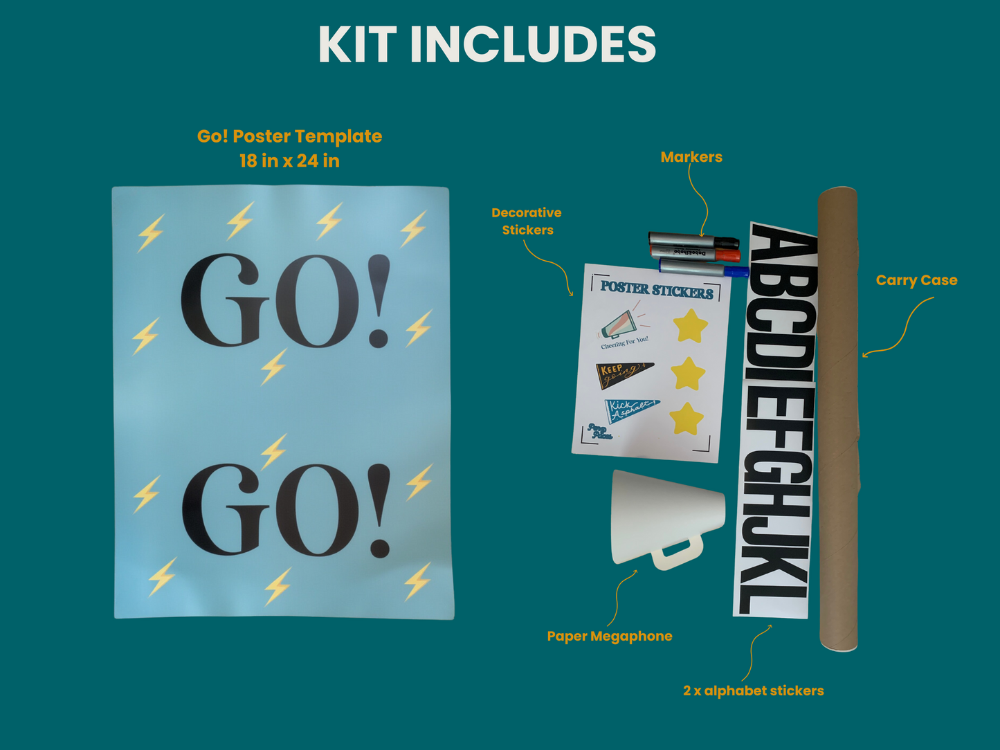 Race Day Poster Kit- Complete "Go! ____ Go!" Poster Kit | Custom Cheer Signs Made Easy!