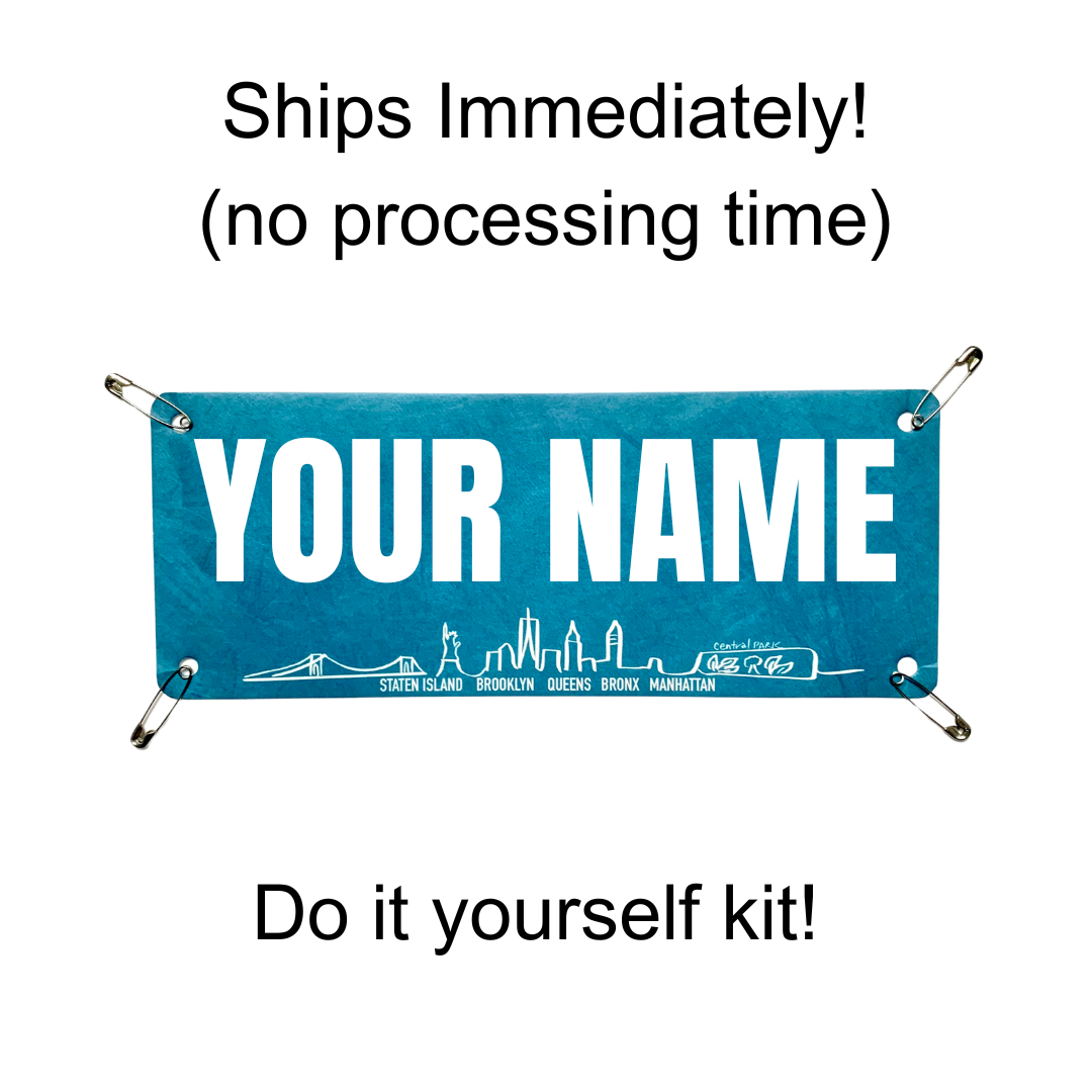 NYC 26.2 - Yell my name race bib topper kit! Personalized marathon bib, marathon name bib