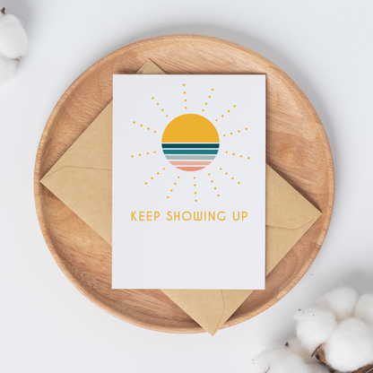 Keep Showing up Card, Des linden card, running motivation card