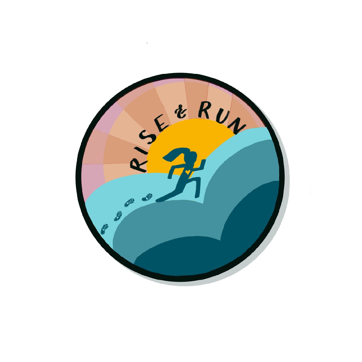 Rise and Run sticker, morning runner sticker