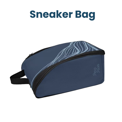 Travel Shoe Bag- Blue Terrain — Fits Up to Size 13 Sneakers | 13" x 7" x 6"