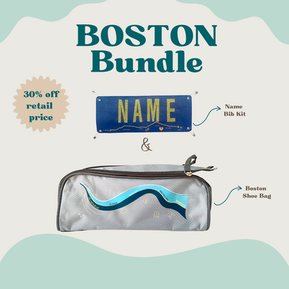Boston Bundle: Boston Shoe Bag and Boston Yell My Name Bib Kit Collaboration
