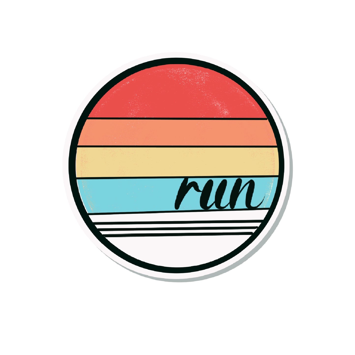 Retro 'RUN' sticker, Sticker for runner
