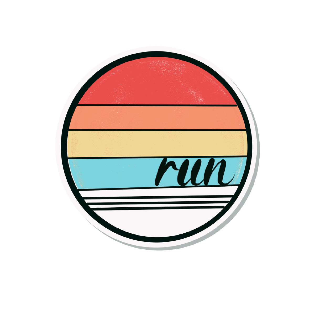Retro 'RUN' Sticker – Pen and Paces