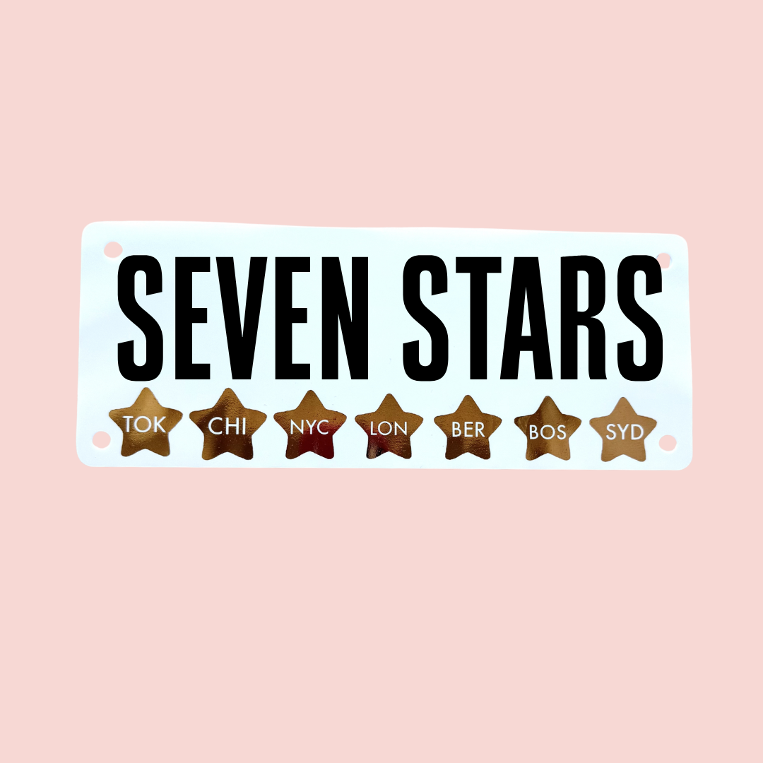 7 Star World Marathon Name Bib Kit- Gold Foil
