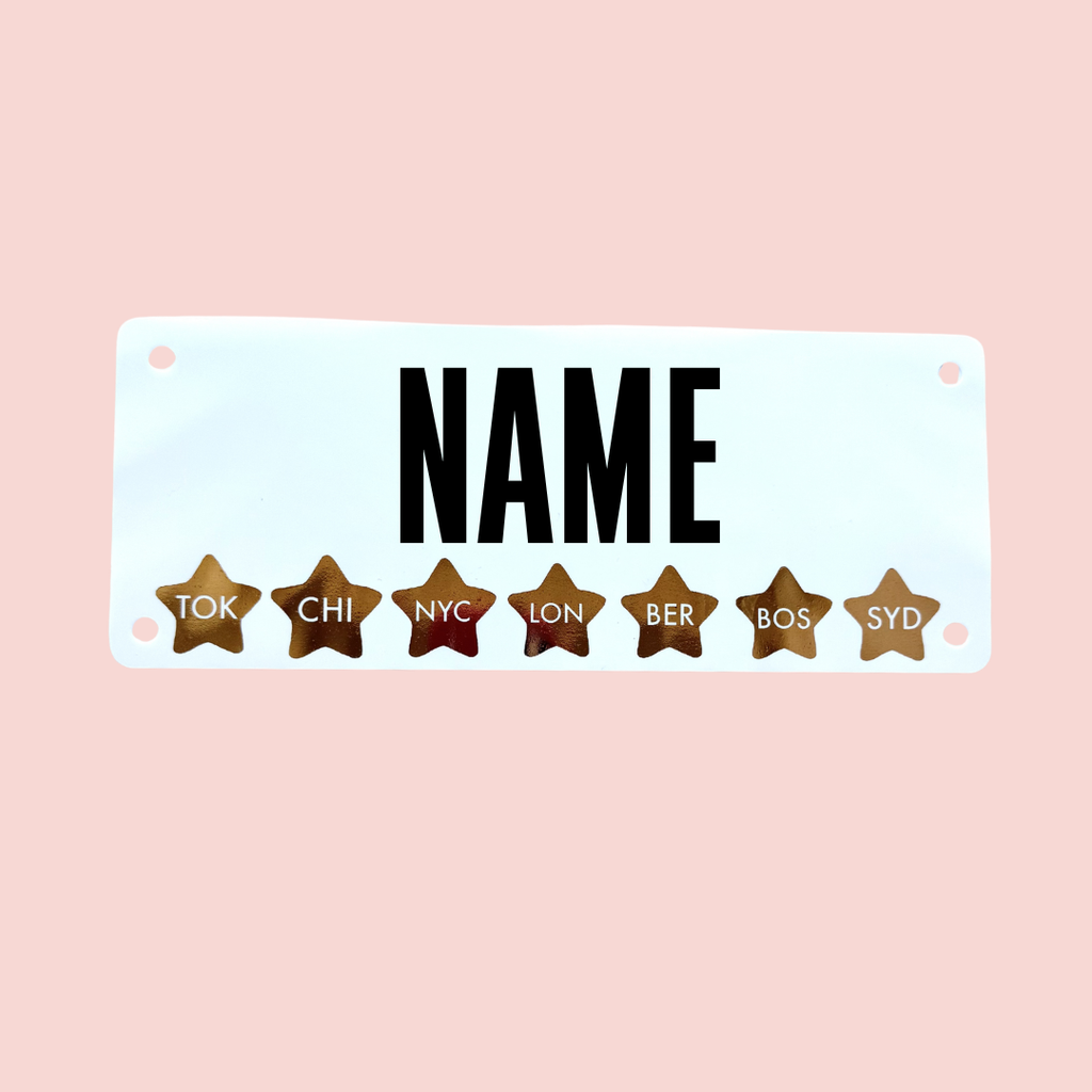 7 Star World Marathon Name Bib Kit- Gold Foil