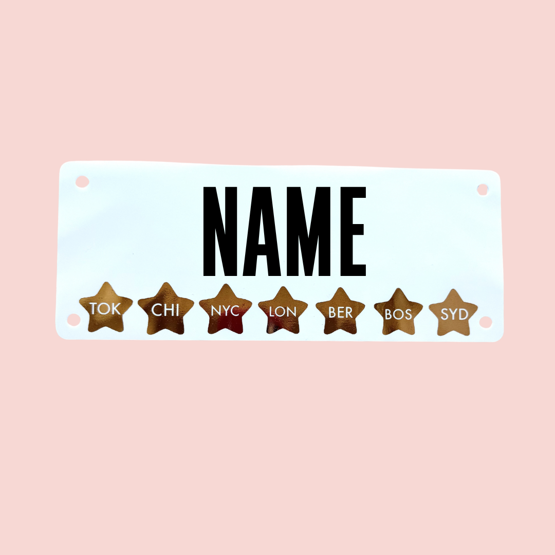 7 Star World Marathon Name Bib Kit- Gold Foil
