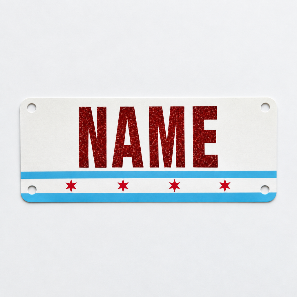 EXPO PICK UP ONLY - CHICAGO- Red Glitter Marathon Name Bib Kit