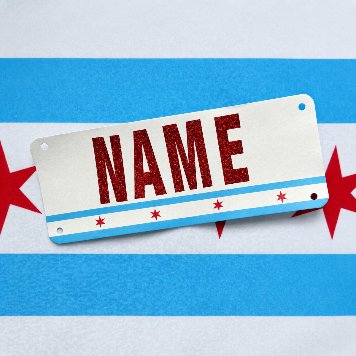 EXPO PICK UP ONLY - CHICAGO- Red Glitter Marathon Name Bib Kit