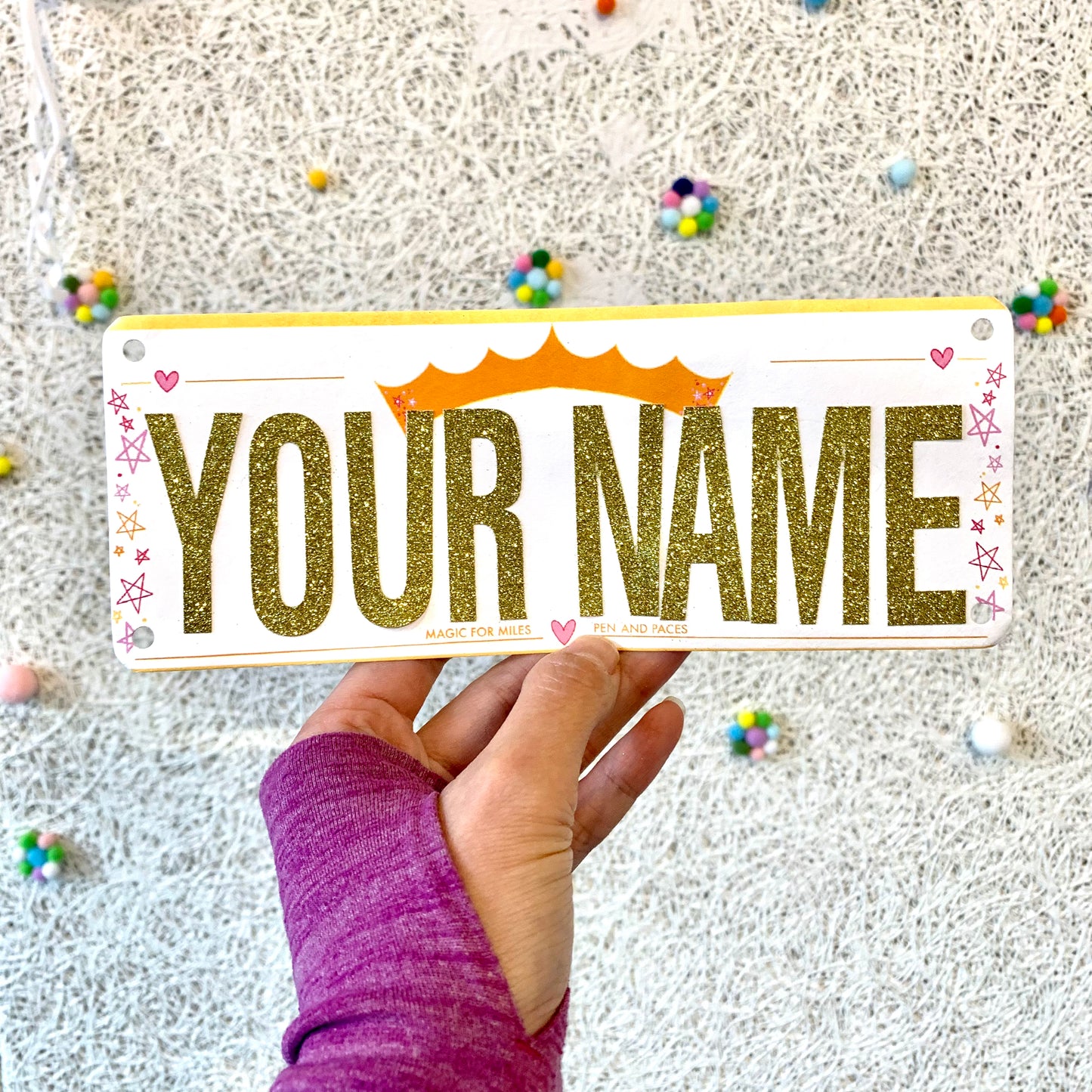 Magic for Miles Collaboration Yell my name race bib topper kit!