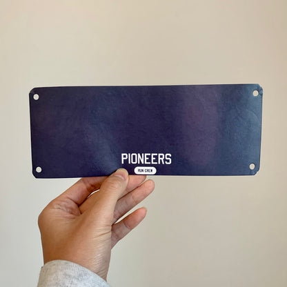 Pioneers Run Crew Collaboration Yell my name race bib topper kit!