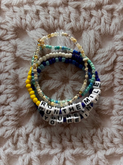 PICKUP ONLY-  Run the Mile You’re In Set  (Blue/Yellow) Running with Grace Collaboration