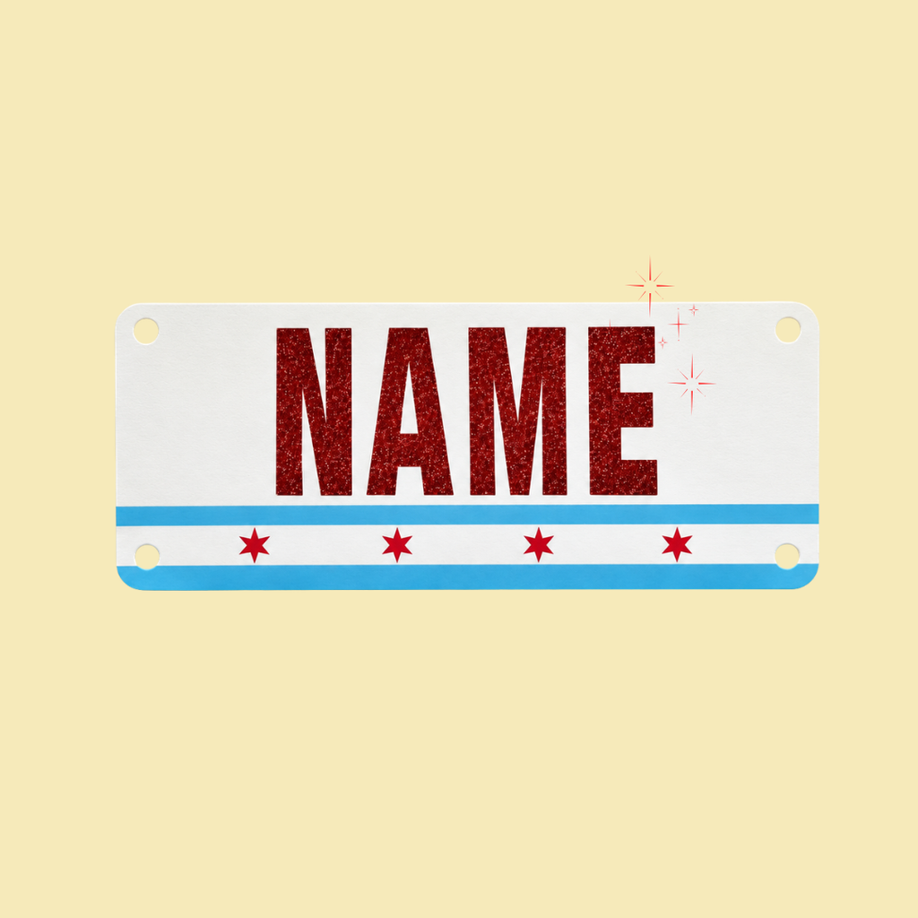 EXPO PICK UP ONLY - CHICAGO- Red Glitter Marathon Name Bib Kit