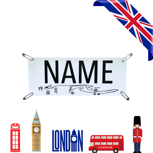 London Marathon - Yell my name race bib topper kit! Personalized race name bib.