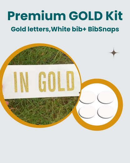 Gold - Yell my name bib kit, Custom race name bib, Custom Name Bib