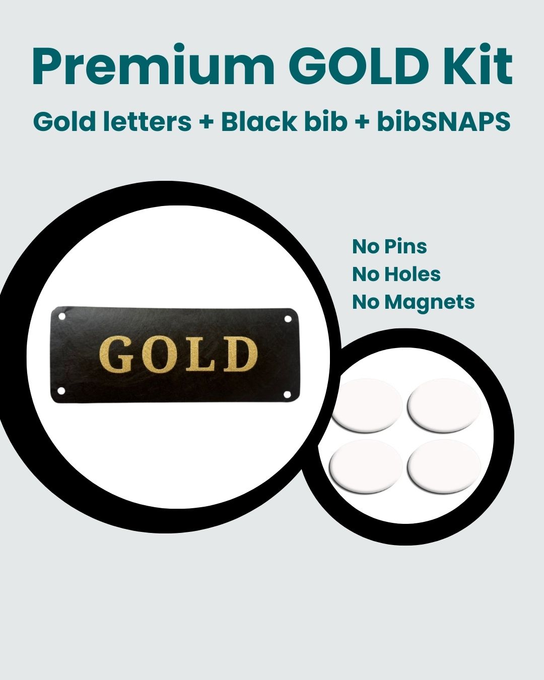 Gold Letter/ Black Bib Name Bib Kit