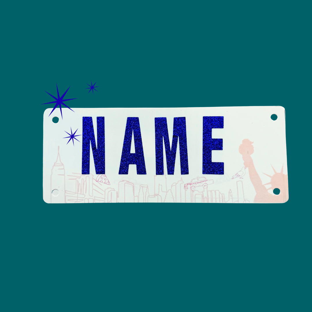 POPUP PICK UP ONLY - NYC- Blue Glitter Marathon Name Bib Kit